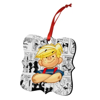Dennis the Menace, Christmas ornament polygon wooden 7.5cm