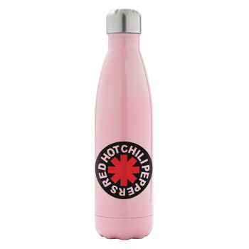 Red Hot Chili Peppers, Metal mug thermos Pink Iridiscent (Stainless steel), double wall, 500ml