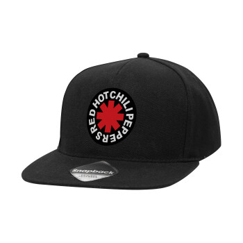 Red Hot Chili Peppers, Καπέλο Ενηλίκων Flat Snapback Μαύρο, (100% ΒΑΜΒΑΚΕΡΟ TWILL, ΕΝΗΛΙΚΩΝ, UNISEX, ONE SIZE)