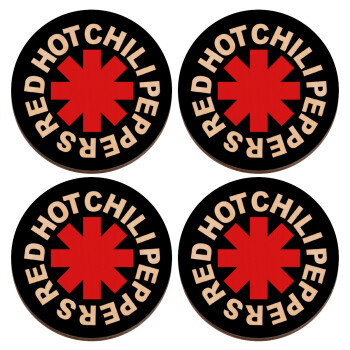 Red Hot Chili Peppers, ΣΕΤ x4 Σουβέρ ξύλινα στρογγυλά plywood (9cm)