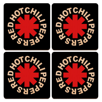 Red Hot Chili Peppers, ΣΕΤ x4 Σουβέρ ξύλινα τετράγωνα plywood (9cm)