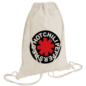 Red Hot Chili Peppers, Backpack bag GYMBAG natural (28x40cm)