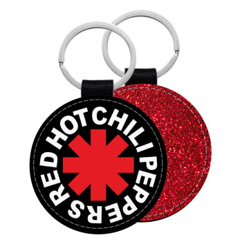 Red Hot Chili Peppers, Μπρελόκ Δερματίνη, στρογγυλό ΚΟΚΚΙΝΟ (5cm)