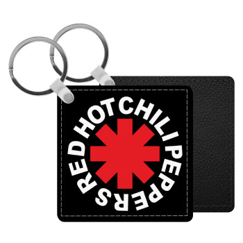 Red Hot Chili Peppers, Μπρελόκ Δερματίνη, τετράγωνο ΜΑΥΡΟ (5x5cm)