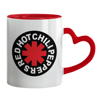 Red Hot Chili Peppers, Κούπα καρδιά χερούλι κόκκινη, κεραμική, 330ml