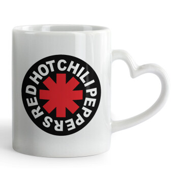 Red Hot Chili Peppers, Mug heart handle, ceramic, 330ml