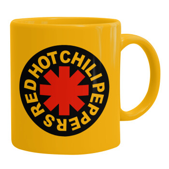 Red Hot Chili Peppers, Ceramic coffee mug yellow, 330ml