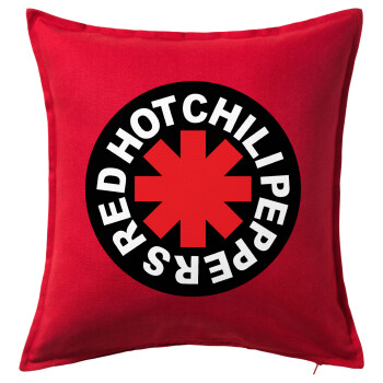 Red Hot Chili Peppers, Μαξιλάρι καναπέ Κόκκινο 100% βαμβάκι, περιέχεται το γέμισμα (50x50cm)