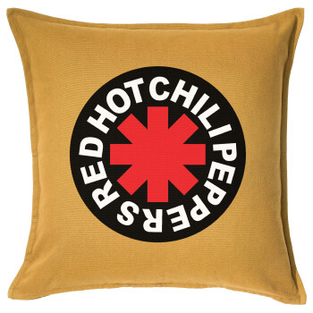 Red Hot Chili Peppers, Μαξιλάρι καναπέ Κίτρινο 100% βαμβάκι, περιέχεται το γέμισμα (50x50cm)