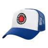 Adult Structured Trucker Hat, with Mesh, WHITE/BLUE (100% COTTON, ADULT, UNISEX, ONE SIZE)