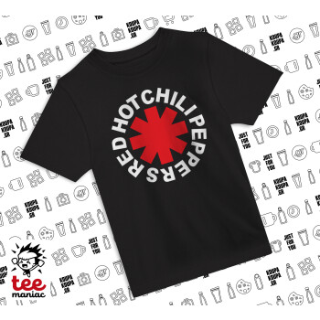 Red Hot Chili Peppers, Άνετο παιδικό T-Shirt ΜΑΥΡΟ από 100% βαμβάκι, για κάθε μέρα. Vegan & OEKO-TEX πιστοποιημένο.