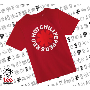 Red Hot Chili Peppers, Άνετο παιδικό T-Shirt ΚΟΚΚΙΝΟ από 100% βαμβάκι, για κάθε μέρα. Vegan & OEKO-TEX πιστοποιημένο.