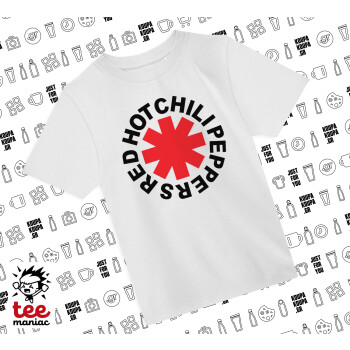 Red Hot Chili Peppers, Άνετο παιδικό T-Shirt ΛΕΥΚΟ από 100% βαμβάκι, για κάθε μέρα. Vegan & OEKO-TEX πιστοποιημένο.