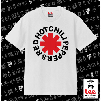 Red Hot Chili Peppers, Κλασικό T-Shirt, διπλής ραφής, χωρίς πλευρικές ραφές ΛΕΥΚΟ από 100% βαμβάκι. Vegan & OEKO-TEX πιστοποιημένο.
