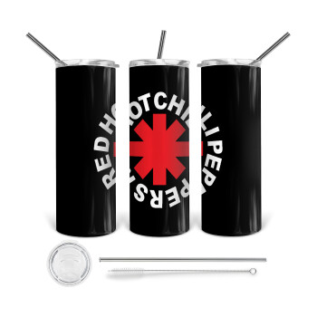 Red Hot Chili Peppers, Tumbler stainless steel 600ml, with metal straw & cleaning brush