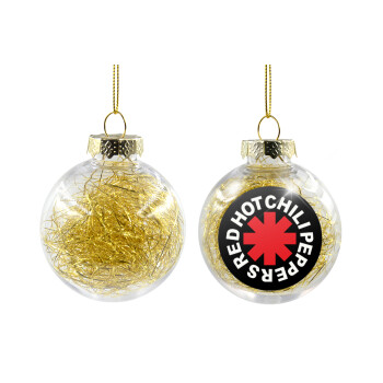 Red Hot Chili Peppers, Χριστουγεννιάτικη μπάλα δένδρου διάφανη με χρυσό γέμισμα 8cm