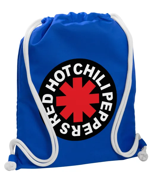 Red Hot Chili Peppers — Backpack pouch GYMBAG Blue, with pocket (40x48cm) & thick cords