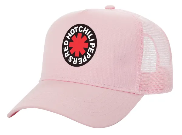 Red Hot Chili Peppers — Καπέλο Ενηλίκων Structured Trucker, με Δίχτυ, ΡΟΖ (100% ΒΑΜΒΑΚΕΡΟ, ΕΝΗΛΙΚΩΝ, UNISEX, ONE SIZE)