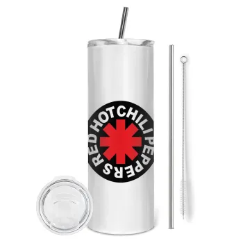 Red Hot Chili Peppers, Tumbler stainless steel 600ml, with metal straw & cleaning brush