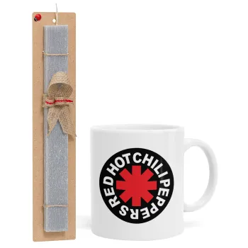 Red Hot Chili Peppers, Easter Set, Ceramic Cup (330ml) & Easter aromatic flat candle (30cm) (GRAY)
