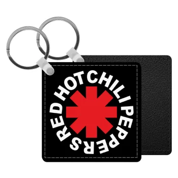 Red Hot Chili Peppers, Μπρελόκ Δερματίνη, τετράγωνο ΜΑΥΡΟ (5x5cm)
