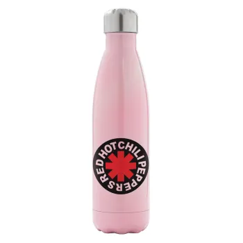 Red Hot Chili Peppers, Metal mug thermos Pink Iridiscent (Stainless steel), double wall, 500ml
