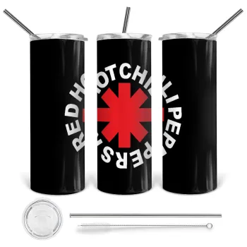 Red Hot Chili Peppers, Tumbler ποτήρι θερμό από ανοξείδωτο ατσάλι 600ml, με μεταλλικό καλαμάκι & βούρτσα καθαρισμού