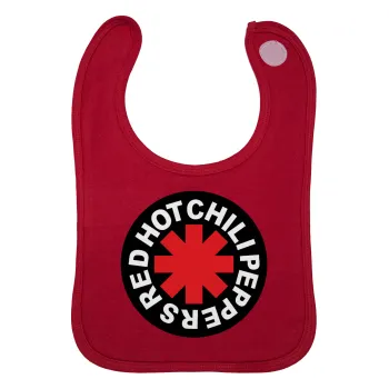 Red Hot Chili Peppers, Σαλιάρα με Σκρατς Κόκκινη 100% Organic Cotton (0-18 months)