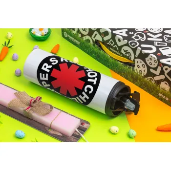 Red Hot Chili Peppers, Πασχαλινή Λαμπάδα με Travel Tumbler θερμό με διπλό καπάκι (600ml, BPA free) & κερί αρωματικό πλακέ (30cm) (ΡΟΖ)