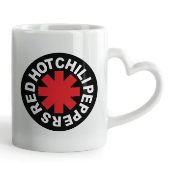 Red Hot Chili Peppers, Mug heart handle, ceramic, 330ml