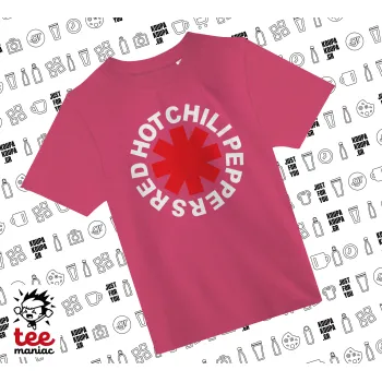 Red Hot Chili Peppers, ΡΟΖ παιδικό T-Shirt από 100% βαμβάκι, για κάθε μέρα. Vegan & OEKO-TEX πιστοποιημένο.