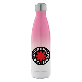 Red Hot Chili Peppers, Metal mug thermos Pink/White (Stainless steel), double wall, 500ml
