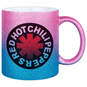Red Hot Chili Peppers, Κούπα Χρυσή/Μπλε Glitter, κεραμική, 330ml
