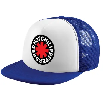 Red Hot Chili Peppers, Καπέλο παιδικό Soft Trucker με Δίχτυ ΜΠΛΕ/ΛΕΥΚΟ (POLYESTER, ΠΑΙΔΙΚΟ, ONE SIZE)