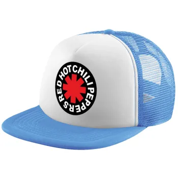 Red Hot Chili Peppers, Child's Soft Trucker Hat with Blue/White Mesh (POLYESTER, CHILD, ONE SIZE)
