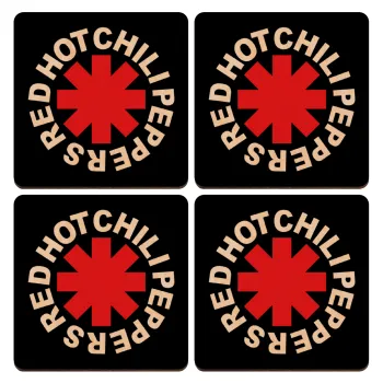 Red Hot Chili Peppers, ΣΕΤ x4 Σουβέρ ξύλινα τετράγωνα plywood (9cm)