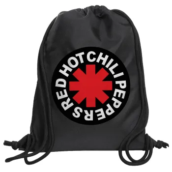 Red Hot Chili Peppers, Backpack pouch GYMBAG Black, with pocket (40x48cm) & thick cords