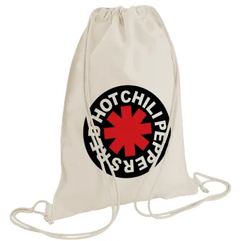 Red Hot Chili Peppers, Backpack bag GYMBAG natural (28x40cm)