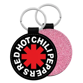 Red Hot Chili Peppers, Μπρελόκ Δερματίνη, στρογγυλό ΡΟΖ (5cm)