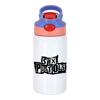 Sex Pistols, Παιδικό παγούρι θερμό, ανοξείδωτο, με καλαμάκι ασφαλείας, ροζ/μωβ (350ml)