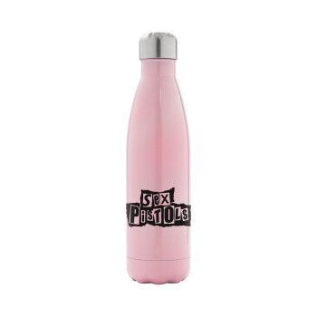 Sex Pistols, Metal mug thermos Pink Iridiscent (Stainless steel), double wall, 500ml