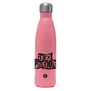Sex Pistols, Metal mug thermos Pink Mat (Stainless steel), double wall, 500ml