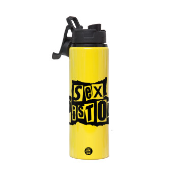 Sex Pistols, Metallic water bottle with safety lid, 850ml aluminum