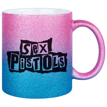 Sex Pistols, Κούπα Χρυσή/Μπλε Glitter, κεραμική, 330ml