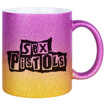 Sex Pistols, Κούπα Χρυσή/Ροζ Glitter, κεραμική, 330ml