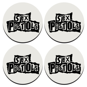 Sex Pistols, ΣΕΤ 4 Σουβέρ ξύλινα στρογγυλά (9cm)