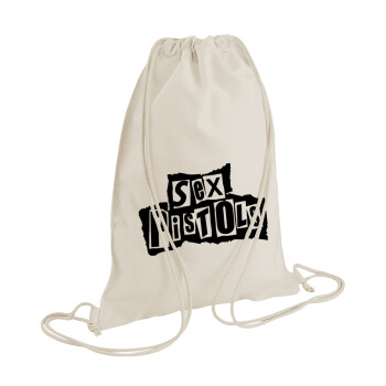 Sex Pistols, Τσάντα πλάτης πουγκί GYMBAG natural (28x40cm)