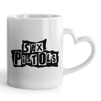 Sex Pistols, Mug heart handle, ceramic, 330ml