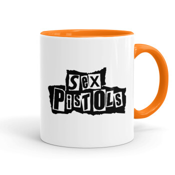 Sex Pistols, Κούπα χρωματιστή πορτοκαλί, κεραμική, 330ml