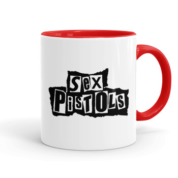 Sex Pistols, Κούπα χρωματιστή κόκκινη, κεραμική, 330ml